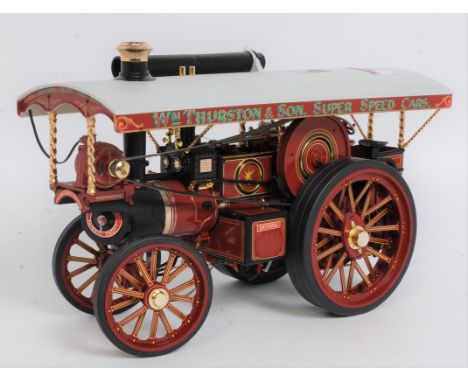 A Midsummer Models scale model of a WM Thurston &amp; Sons live steam Burrell showman's engine finished in maroon and lined i