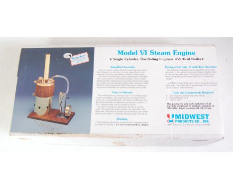 A Mid West Products simple assembly kit for a model 6 Steam Engine, appears as issued in the original labelled all-card box