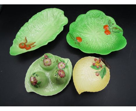 Carltonware salad dishes and cruet set (damaged)