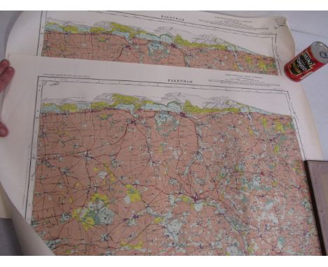 2 x 1931/32 Ordnance survey of England &amp; Wales- Land utilisation of Britain-North Norfolk area Fakenham