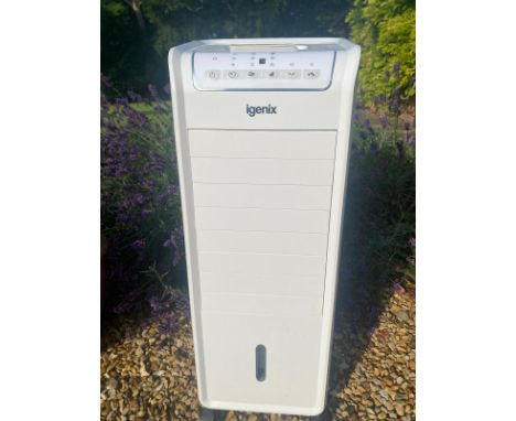 Igenix IG9703 portable air cooler with remote control and LED display, 3 fan speeds with oscillation function, 7 hour timer a