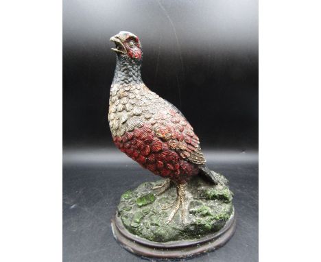 A cold painted bronze grouse 27cmH&nbsp;