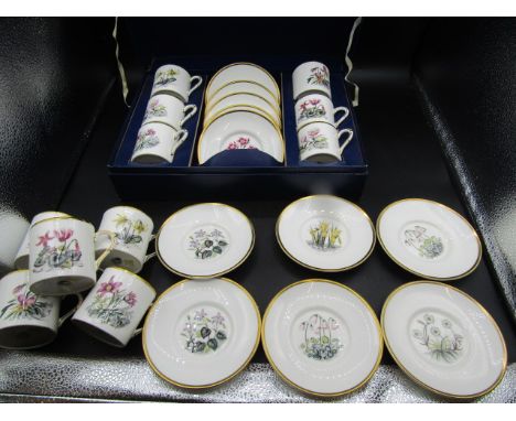 Royal Worcester boxed coffee up and saucer set (60 and loose (5) box is a/f