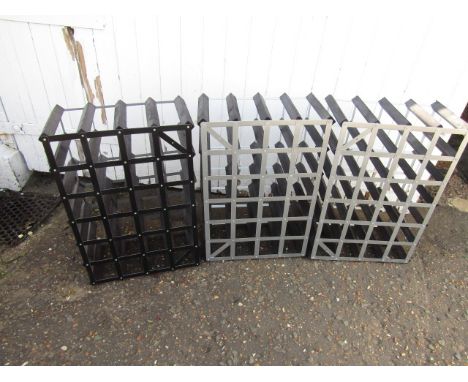 3 modern wine racks with glass shelf