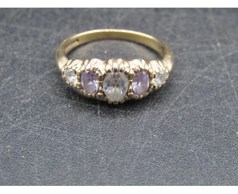 9ct gold Cubic Zirconia ring 2.6gms size N-O/14