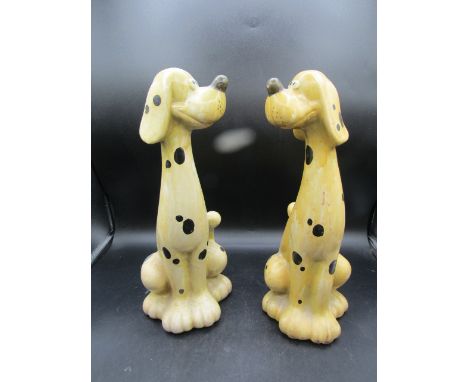 A pair vintage ceramic Dalmations 38cmH