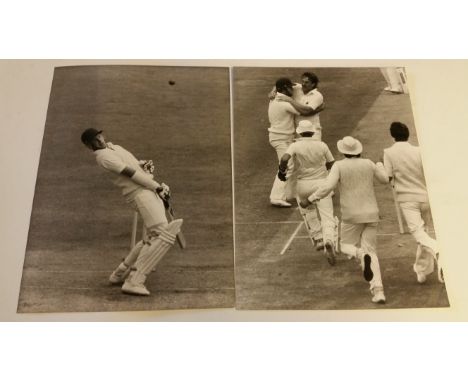 CRICKET, press photos, mainly action shots, inc. Chris Broad, Mike Gatting, Ian Botham, Bob Taylor, Graeme Wood, Robin Jackma