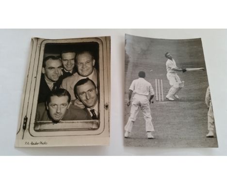 CRICKET, press photos, England players, showing John Murray, Alec Bedser, Laker, Godfrey Evans  etc., agency stamp to back (5