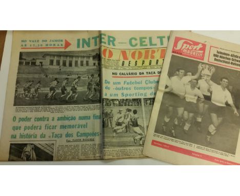 FOOTBALL, newspapers relating to EC Finals, O. Norte Desportivo 1967, Celtic v Inter Milan; Sport Magazine 1963, Tottenham Ho