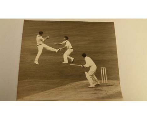 CRICKET, original press photo, 1964  England v Australia, showing Booth missing a catch off Boycott, Central Press agency sta