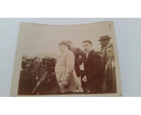 CRICKET, original sepia photograph (4.25 x 3.25), Prince Of Wales (possibly) with W.G Grace (in the background) &amp; the cam