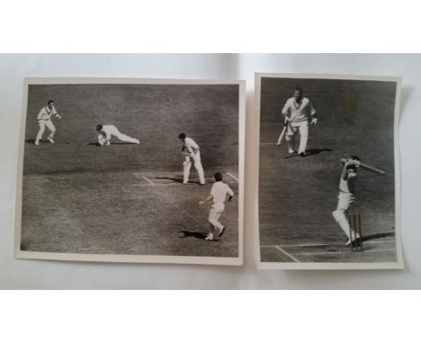 CRICKET, press photos, 1967 Tasmanian Bush Fire Test, Australia v Favell XI, showing Norm O'Neill (last test), c Tauber (for 