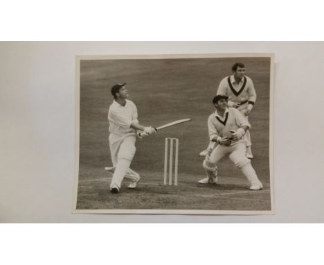 CRICKET, original press photos, 1968, England v Australia, showing Prideaux sweeps ball from Gleeson; McKenzie b Brown; Malle