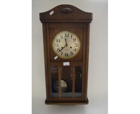 EARLY 20TH CENTURY OAK CASED MANTEL CLOCK