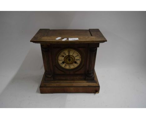 LATE VICTORIAN OAK CASED MANTEL CLOCK