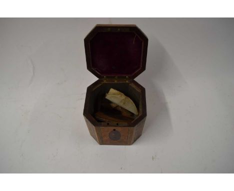 19TH CENTURY OCTAGONAL INLAID TEA CADDY (A/F)