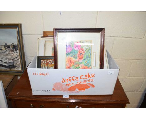 MIXED LOT VARIOUS FRAMED PRINTS, WATERCOLOURS, NEEDLEWORK PICTURES ETC (QTY)