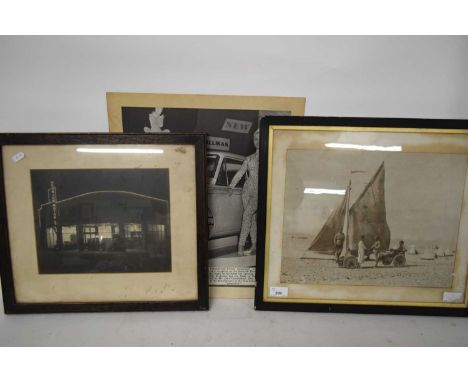 MIXED LOT COMPRISING PHOTOGRAPHIC PRINT NORWICH MOTOR CO, TOGETHER WITH A FURTHER HILLMAN IMP PROMOTIONAL PHOTO AND A FURTHER