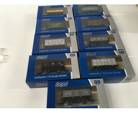 Collection of 9 boxed Dapol model railway wagons. 00 gauge. 1:76 scale