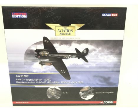 A Boxed Corgi Aviation Archive Ju88 C-4 Night Fighter-NJG2 #AA36708. 1:72 Scale.