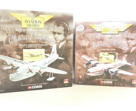 2 X Boxed Corgi Aviation Archive Diecast Aircraft. A Short S.25 Sunderland III Transport #48802 and a AvroYork #47203.(2)