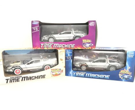 3 X Welly Toys Back To The Future Delorean Time Machines From all 3 Movies. 1:24 S Scale.