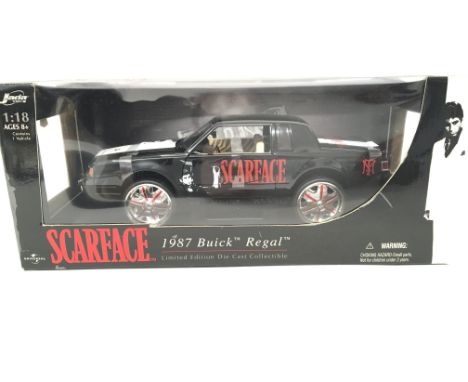 A Boxed Jada Toys Scarface 1987 Buick Regal. 1:18 Scale.