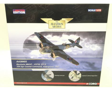 A Boxed Corgi Aviation Archive 1:72 Scale Blenheim MKIVF #AA38405. Limited Edition.