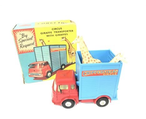 A Boxed Corgi Circus Giraffe Transporter With Giraffes.