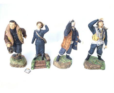 4 Ashmor Worcester commemorative figures. One with hand snapped and one with damaged finger. (3) . NO RESERVE