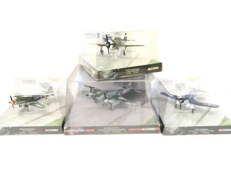 4 X Corgi Corgi WWII Legends Diecast Aircraft. #S AA32207. AA32810. AA33007 and AA33809. All 1:72 Scale.(4).