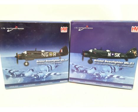 2 X Boxed Hobby Masters Diecast Aircraft 1:72 Scale. Both Bristol Beaufighters. #S HA2305 and HA2302.(2)