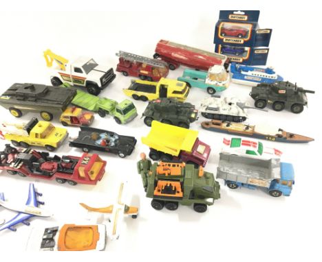 A Box Containing a Collection of Playworn Die-Cast including Matchbox. Corgi. Etc.