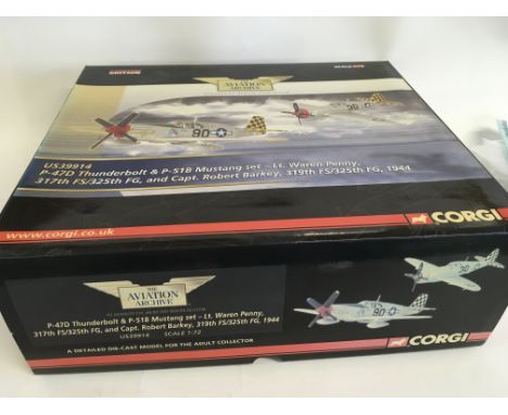 Corgi US39914 P-47D Thunderbolt &amp; P-15B Mustang set. 1:72 Aviation Archive collection 0159 of 1200