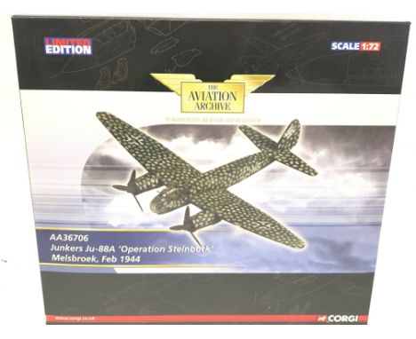 A Boxed Corgi Aviation Archive 1:72 Scale Junkers JU-88A. #AA36706. Limited edition.