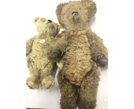 2 X Steiff Bears. Approx height 64Cm and 39Cm.