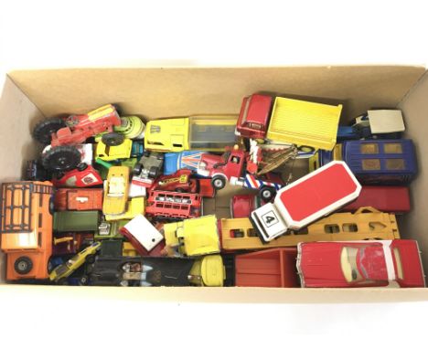 A Box Containing a Collection of Playworn Diecast including Corgi. Dinky etc.