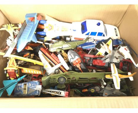 A Box Containing Playworn Diecast Including Corgi and Matchbox.