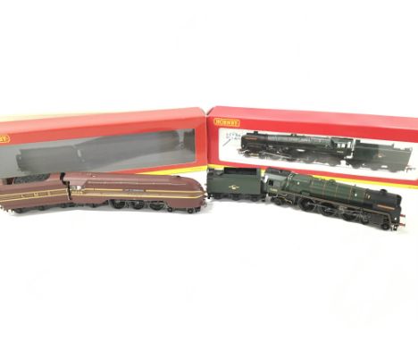 2 X Boxed Hornby 00 Gauge Locomotives A LMS 4-6-2 Coronation Class 6235 City Of Birmingham #R 2205 and a BR 4-6-2 Clan Class 