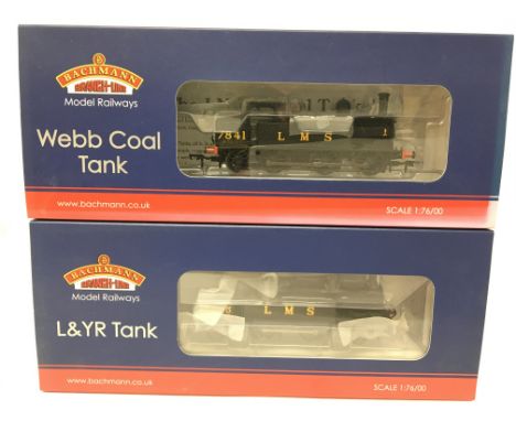 2 X Boxed Bachmann 00 Gauge Locomotives. A L and YR 2-4-2 Tank 10695 LMS Black #31-165 and a LNWR Webb Coal Tank 7841 LMS Bla