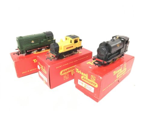 3 X Boxed 00 Gauge Tri-Ang Locomotives. 0-4-0 Industrial Loco Connie Yellow. A Diesel shutter #R.152 and a Laddle Tank 0-6-0 