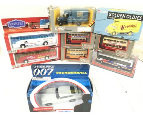 A Collection of Boxed Di-Cast including Corgi Buses etc. NO RESEREVE