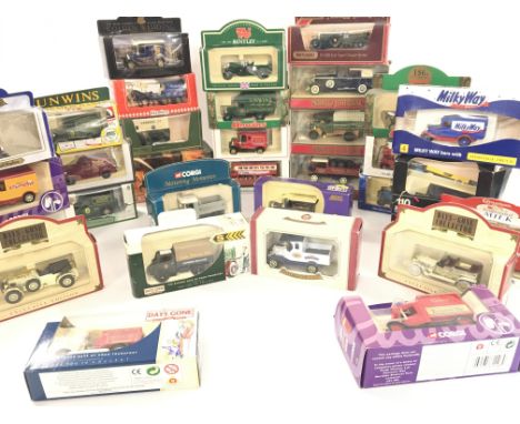 A Box Containing Various Boxed Die-Cast including Models of Yesteryear. Lledo. Corgi etc.some Loose.