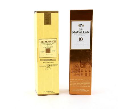 Macallan 10 year old and Glenmorangie 15 year old Scotch whisky in original boxes (2)