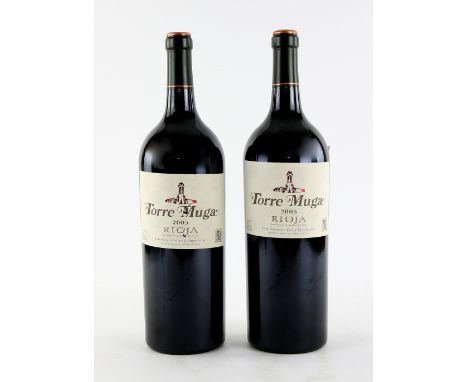 Two magnums of Torre Muga Rioja, 2005 vintage red wine (2)