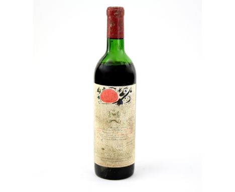 One bottle of Chateau Mouton Rothschild Pauillac, 1969 vintage red wine. Provenance: gifted to the vendor on their wedding da