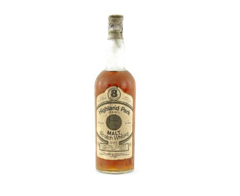 One bottle of Highland Park Malt Scotch Whisky, 8 years old, James Grant and company