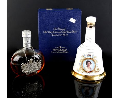 One bottle of Whyte and Mackay blended scotch Whisky, to commemorate the marriage of Charles &amp; Diana, 1981, in original p