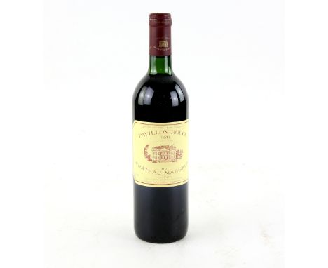 One bottle of Chateau Margaux Pavillon Rouge, 1989 vintage, 75cl