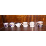 Five early 19th century English porcelain coffee cans, including Minton, Chamberlains Worcester "